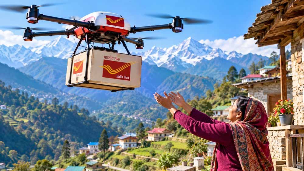 हिमाचल में ड्रोन से पहुंचेंगे चिट्ठी-पार्सल, इंडिया पोस्ट का बड़ा प्लान; 110 रूट पर शुरू होगी डिलीवरी हिमाचल में ड्रोन से पहुंचेंगे चिट्ठी-पार्सल, इंडिया पोस्ट का बड़ा प्लान; 110 रूट पर शुरू होगी डिलीवरी
