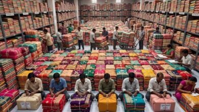 सूरत में साड़ी उद्योग पर संकट, उत्पादन में भारी गिरावट से बढ़ेंगी कीमतें! सूरत में साड़ी उद्योग पर संकट, उत्पादन में भारी गिरावट से बढ़ेंगी कीमतें!
