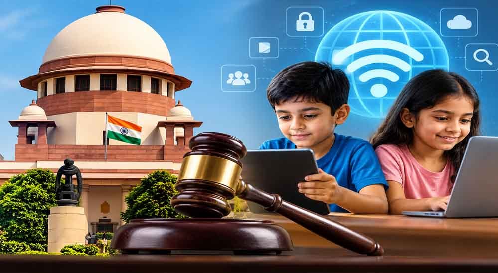 बच्चों के इंटरनेट इस्तेमाल पर पूरी पाबंदी के खिलाफ सुप्रीम कोर्ट, बताया मौलिक अधिकार बच्चों के इंटरनेट इस्तेमाल पर पूरी पाबंदी के खिलाफ सुप्रीम कोर्ट, बताया मौलिक अधिकार
