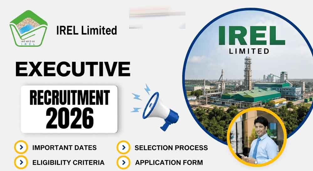 IREL भर्ती 2026: ट्रेड्समैन ट्रेनी के 131 पदों पर निकली वैकेंसी, 19 अक्टूबर से आवेदन शुरू IREL भर्ती 2026: ट्रेड्समैन ट्रेनी के 131 पदों पर निकली वैकेंसी, 19 अक्टूबर से आवेदन शुरू