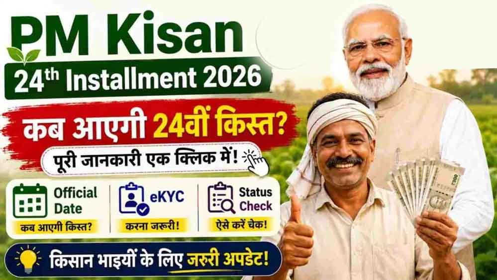 PM Kisan 24th Installment: 9.30 करोड़ किसानों को अगली किस्त का इंतजार, जानें कब आ सकते हैं ₹2,000 PM Kisan 24th Installment: 9.30 करोड़ किसानों को अगली किस्त का इंतजार, जानें कब आ सकते हैं ₹2,000