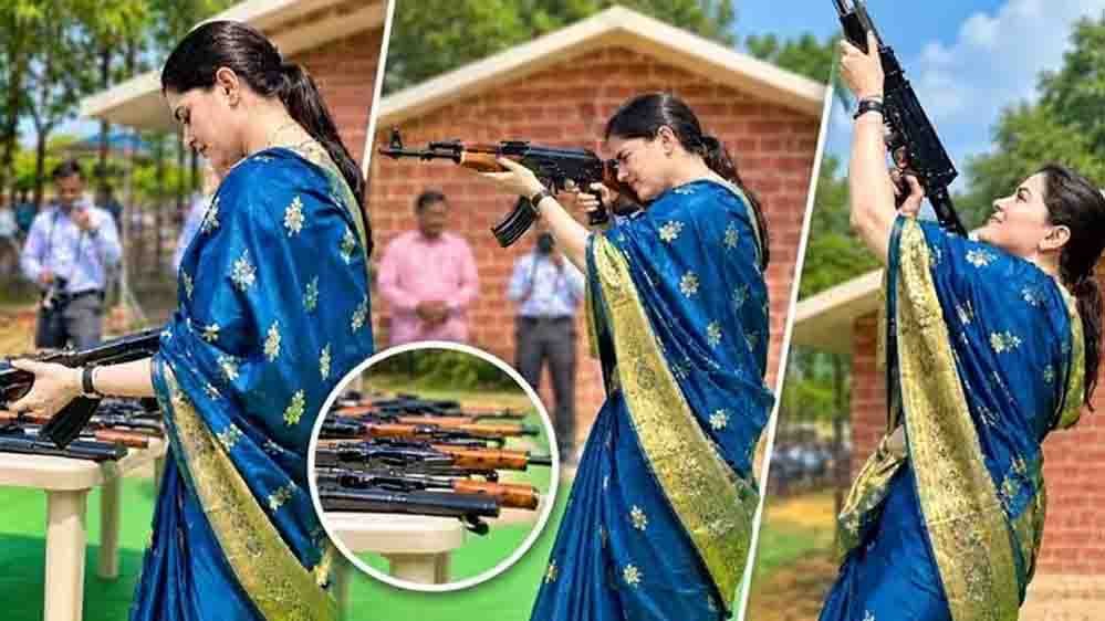 साड़ी पहनकर AK-47 से हवाई फायर करने पर IPS अंकिता शर्मा विवादों में, सरकार ले सकती है संज्ञान साड़ी पहनकर AK-47 से हवाई फायर करने पर IPS अंकिता शर्मा विवादों में, सरकार ले सकती है संज्ञान
