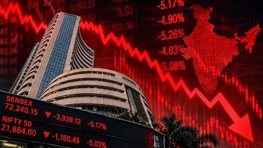 शेयर बाजार में खुलते ही हाहाकार, सेंसेक्स 700 अंक लुढ़का; इन स्टॉक्स में मची भगदड़ शेयर बाजार में खुलते ही हाहाकार, सेंसेक्स 700 अंक लुढ़का; इन स्टॉक्स में मची भगदड़