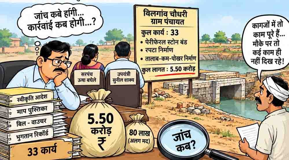 खबर का असर: 5.50 करोड़ के निर्माण कार्यों की जांच के निर्देश, दोषियों पर होगी कार्रवाई खबर का असर: 5.50 करोड़ के निर्माण कार्यों की जांच के निर्देश, दोषियों पर होगी कार्रवाई