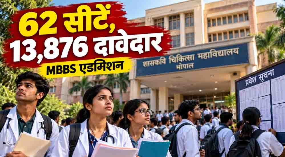 एमपी में MBBS की 62 सीटों पर 13,876 दावेदार, डॉक्टर बनने के लिए कड़ी टक्कर; भोपाल में एक सीट पर 944 की होड़