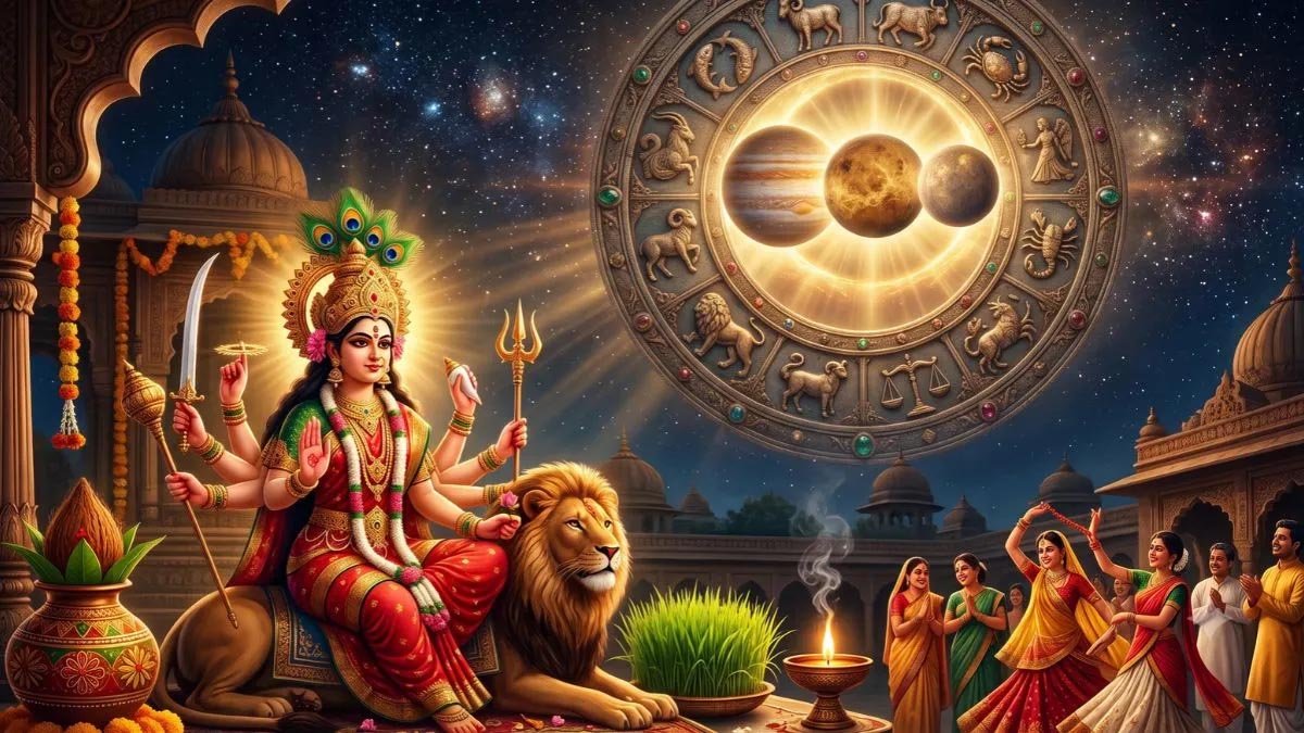शारदीय नवरात्रि में 100 साल बाद दुर्लभ योग? इन 3 राशियों की चमक सकती है किस्मत शारदीय नवरात्रि में 100 साल बाद दुर्लभ योग? इन 3 राशियों की चमक सकती है किस्मत