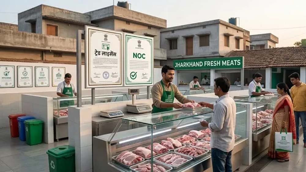 झारखंड में खुले में मीट बिक्री पर सख्ती, दुकानों के लिए नगर निकाय की NOC अनिवार्य झारखंड में खुले में मीट बिक्री पर सख्ती, दुकानों के लिए नगर निकाय की NOC अनिवार्य