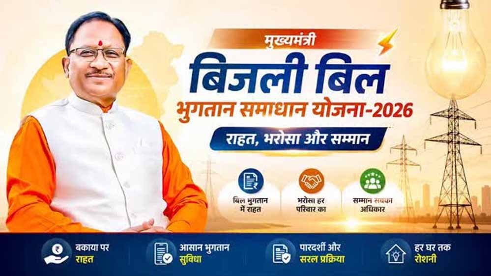 31 दिसम्बर 2026 तक बढ़ी मुख्यमंत्री बिजली बिल भुगतान समाधान योजना की अवधि 31 दिसम्बर 2026 तक बढ़ी मुख्यमंत्री बिजली बिल भुगतान समाधान योजना की अवधि