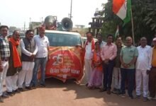 जामुल में ईश्वर सिंह ठाकुर के नेतृत्व में निकाली गई भव्य सेवा ज्योति यात्रा