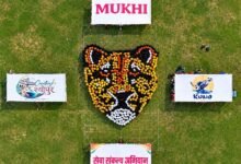ह्यूमन रंगोली अन्तर्गत महिलाओं एवं छात्राओं ने बनाई मादा चीता मुखी की विशाल प्रतिकृति